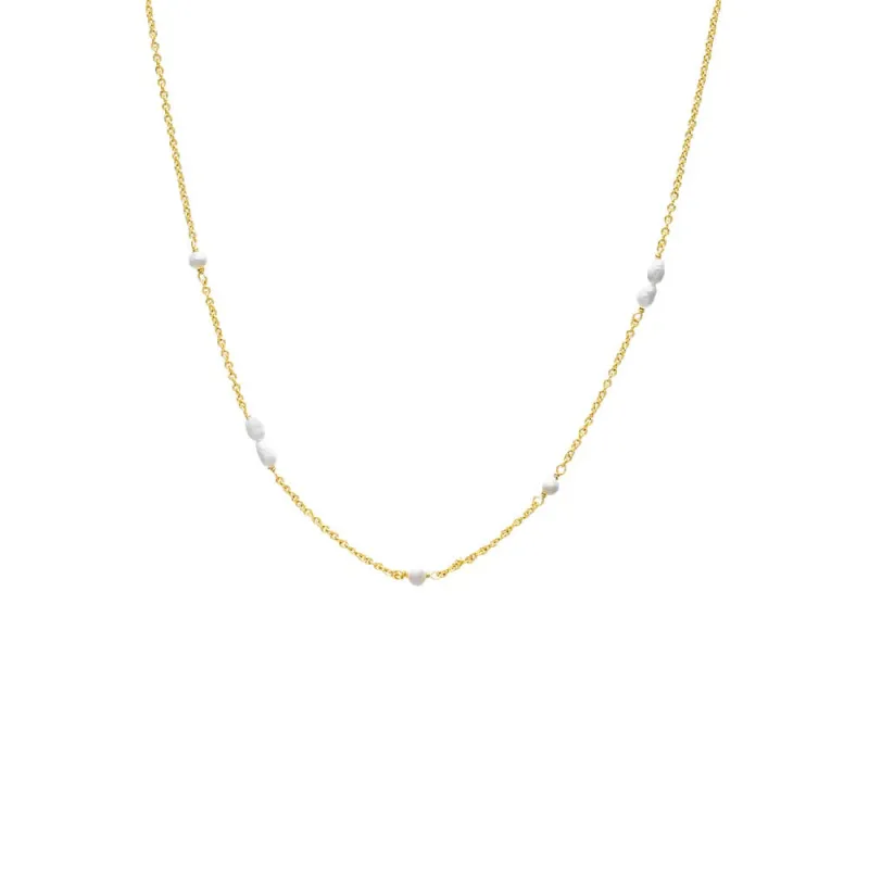 Dainty Pearl Scattered Chain Necklace sold by Adina Eden's