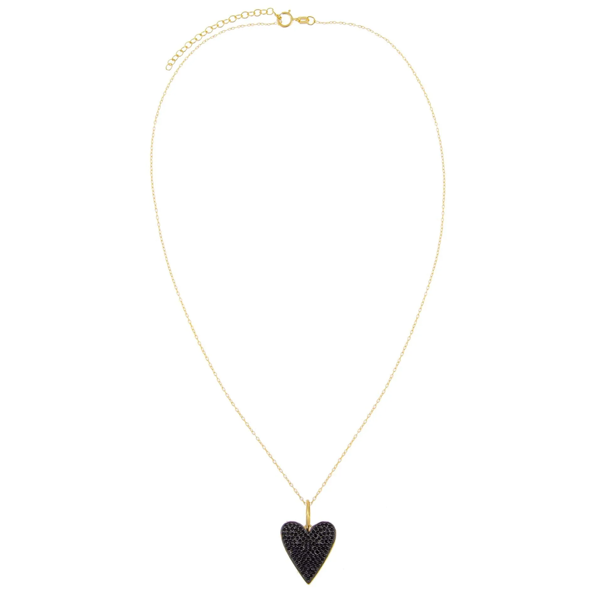 Pavé Onyx Heart Charm Necklace sold by Adina Eden's product image thumbnail 2
