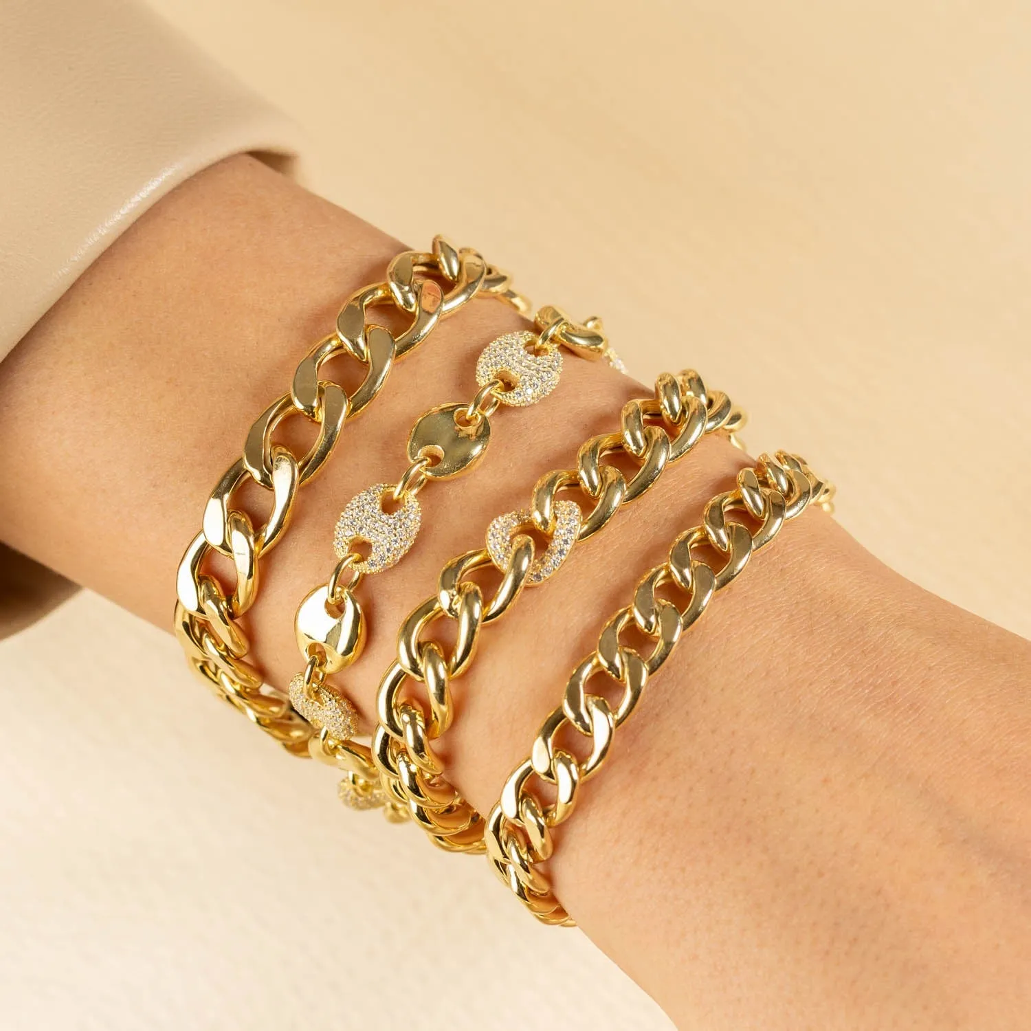 Hollow Cuban Chain Bracelet sold by Adina Eden's product image thumbnail 4