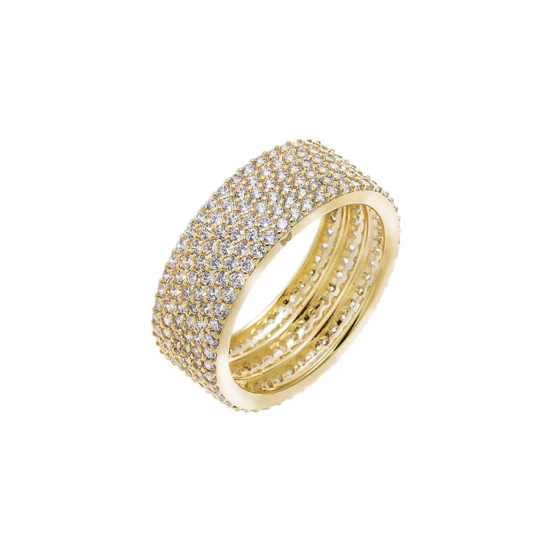 CZ Pavé Wide Eternity Band Ring sold by Adina Eden's