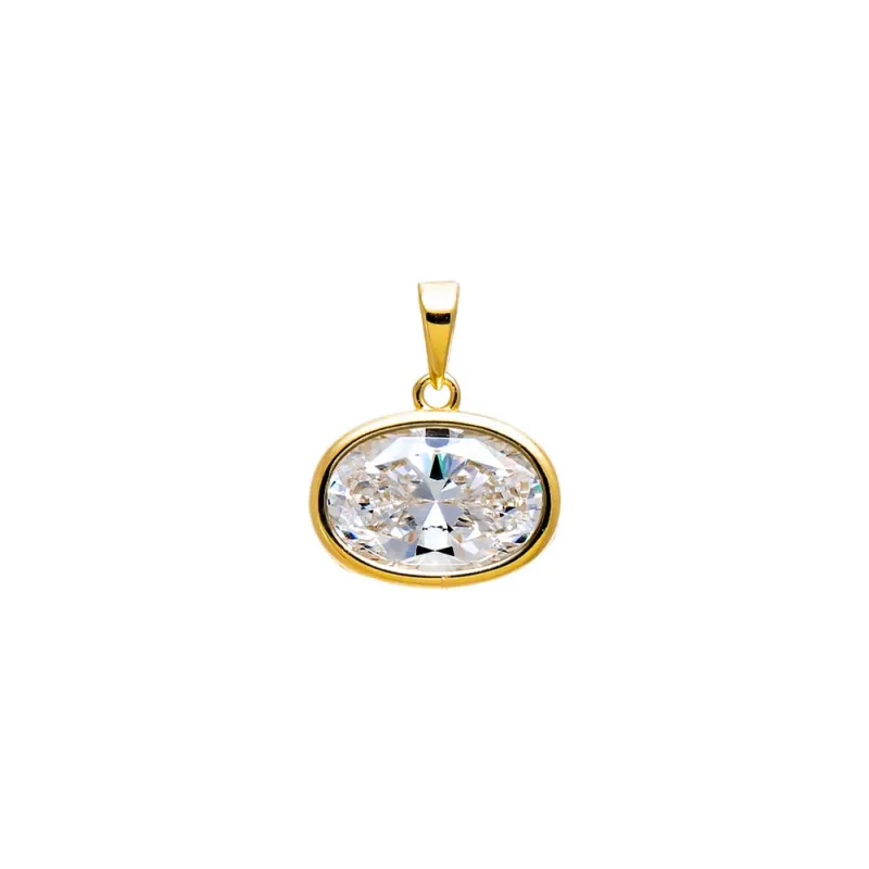 CZ Oval Bezel Charm sold by Adina Eden's