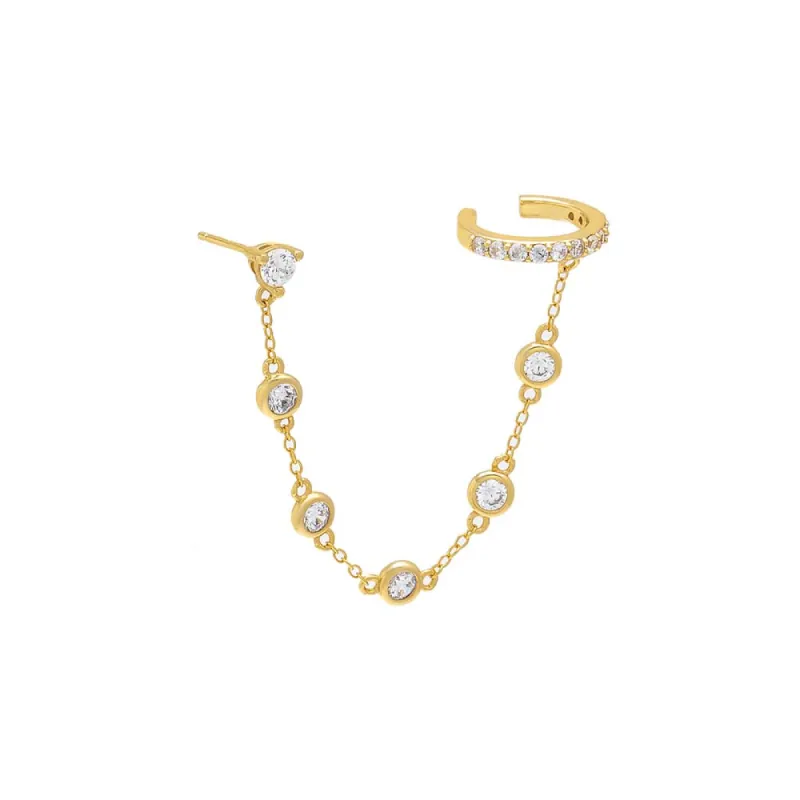 Diamond By The Yard Chain Stud Ear Cuff sold by Adina Eden's