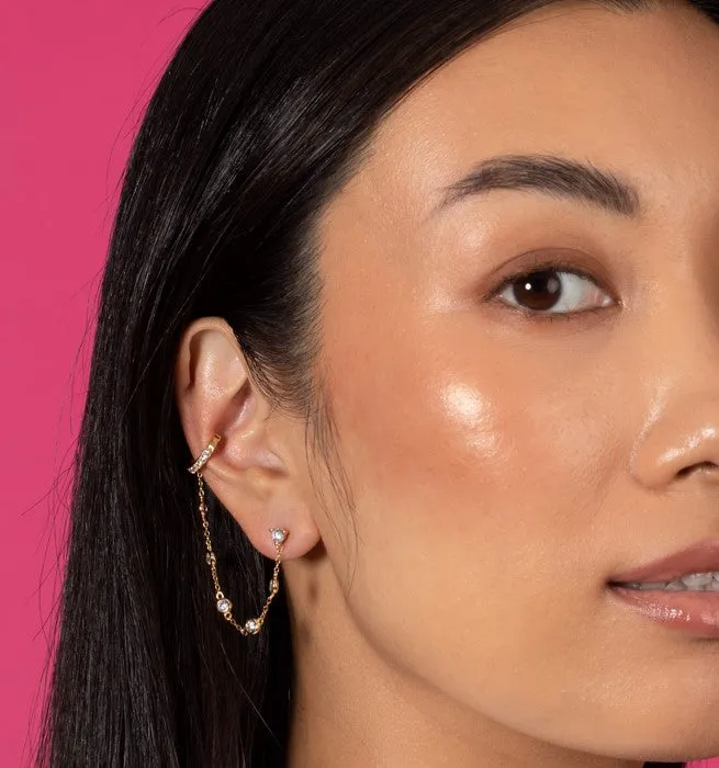 Diamond By The Yard Chain Stud Ear Cuff sold by Adina Eden's product image thumbnail 3