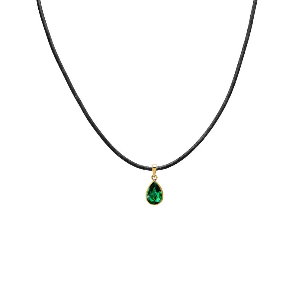 Colored CZ Pear Bezel Pendant sold by Adina Eden's product image thumbnail 3