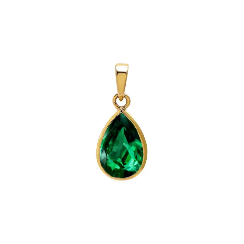 Colored CZ Pear Bezel Pendant sold by Adina Eden's