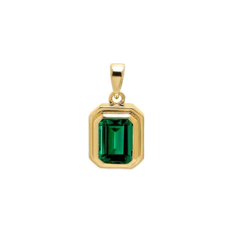 Colored CZ Emerald Bezel Pendant sold by Adina Eden's