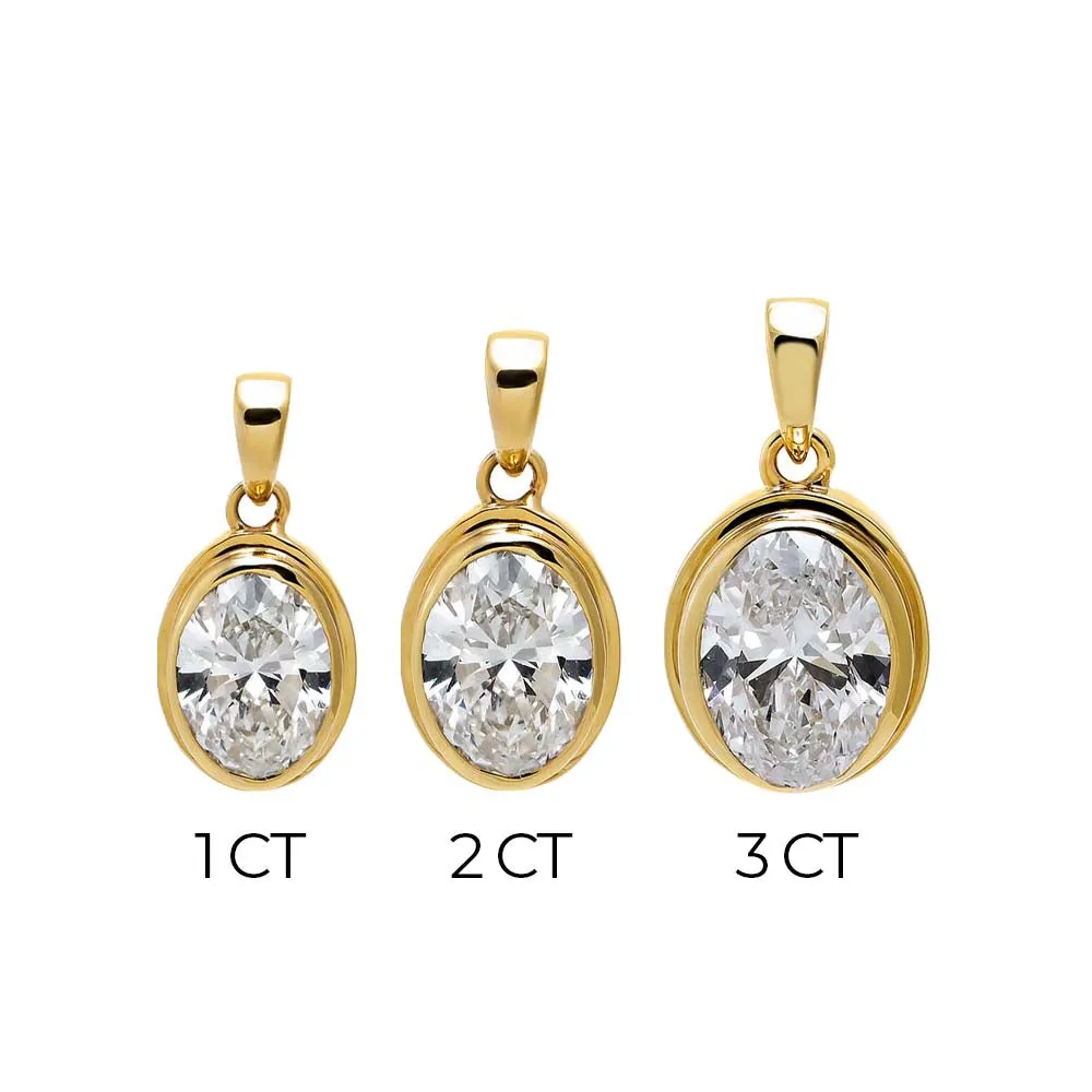 Lab Grown Diamond Oval Bezel Omega Chain Necklace 14K sold by Adina Eden's product image thumbnail 2