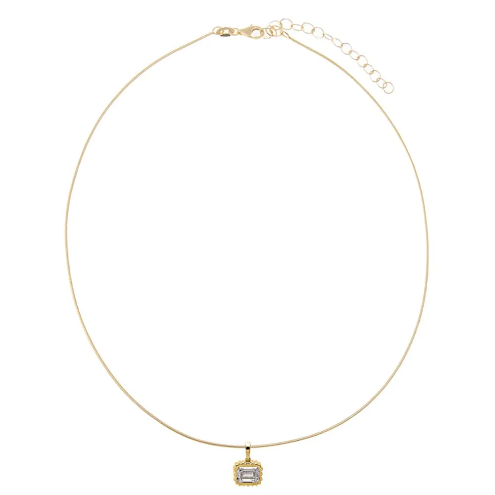 Lab Grown Diamond Emerald Beaded Omega Chain Necklace 14K sold by Adina Eden's