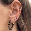 Onyx Spike Huggie Earring sold by Adina Eden's