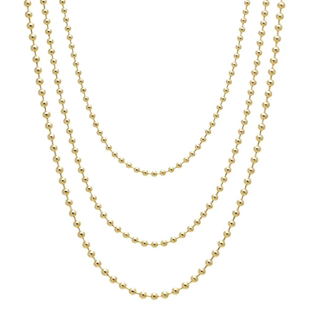 CZ Pave Shape Chai Ball Chain Necklace sold by Adina Eden's product image thumbnail 3