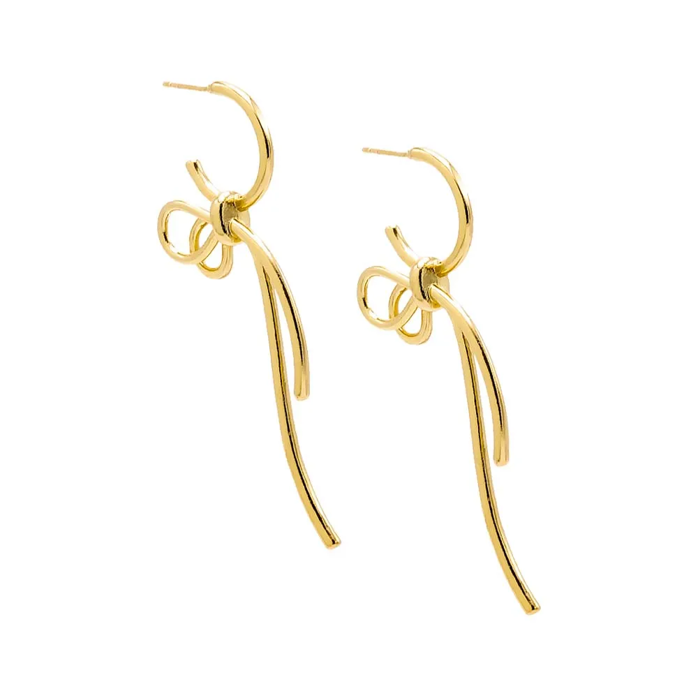 Solid Bow Tied Open Hoop Earring sold by Adina Eden's