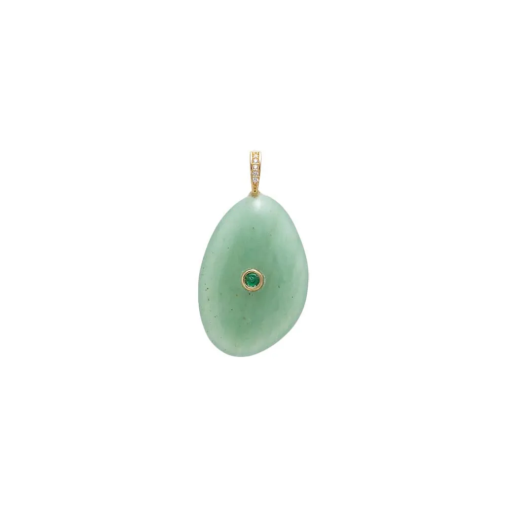 Colored CZ Bezel Natural Stone Pendant sold by Adina Eden's product image thumbnail 5