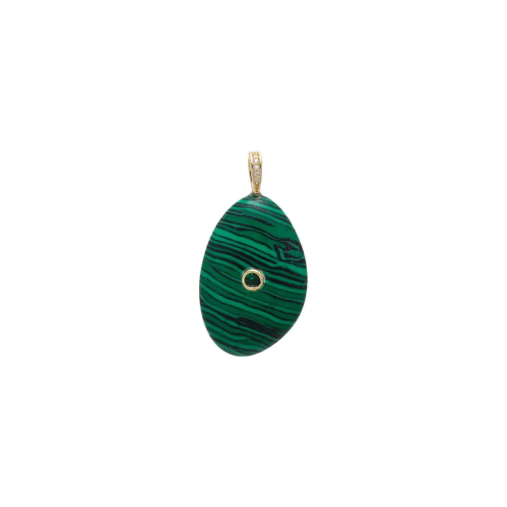 Colored CZ Bezel Natural Stone Pendant sold by Adina Eden's product image thumbnail 2