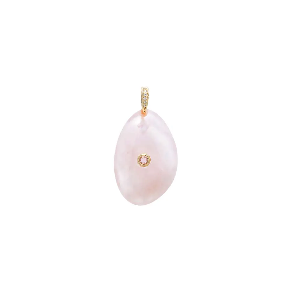 Colored CZ Bezel Natural Stone Pendant sold by Adina Eden's product image thumbnail 3