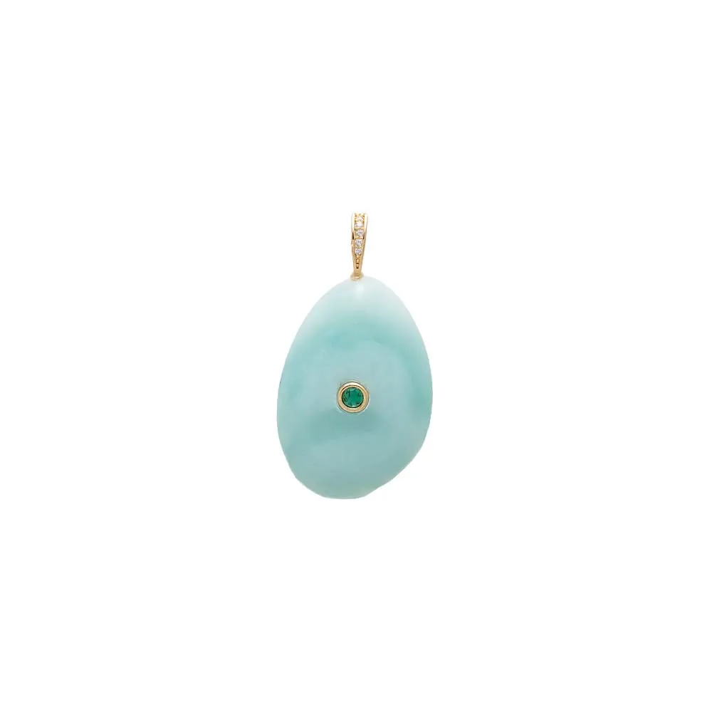 Colored CZ Bezel Natural Stone Pendant sold by Adina Eden's product image thumbnail 4
