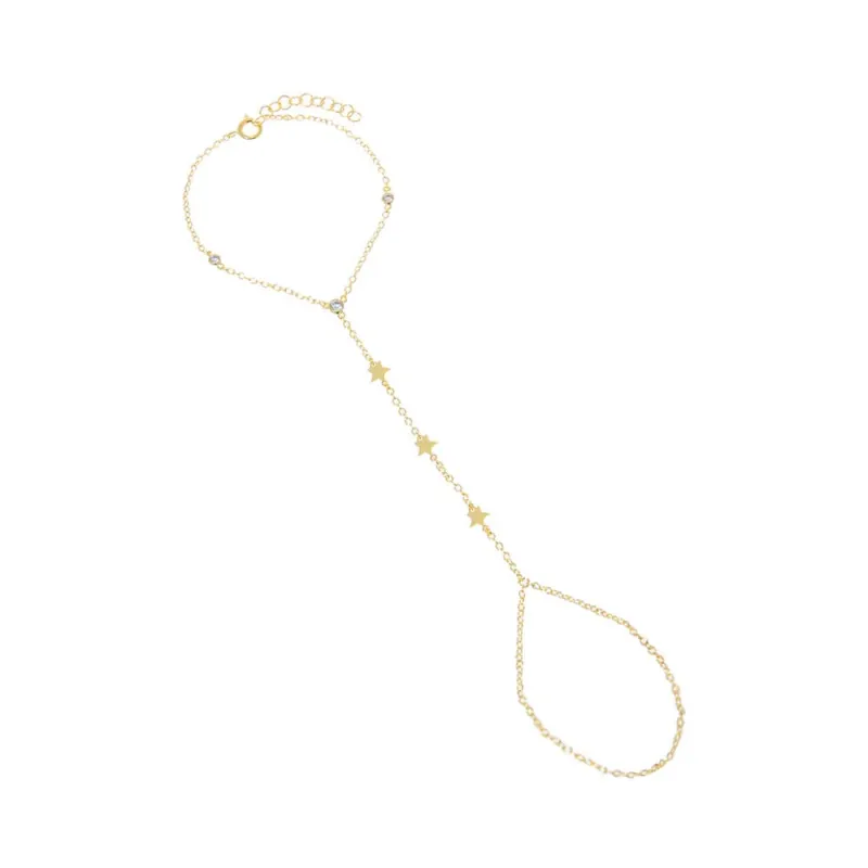 Dainty Star CZ Hand Chain sold by Adina Eden's