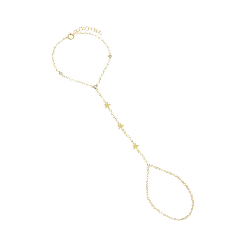 Dainty Star CZ Hand Chain sold by Adina Eden's