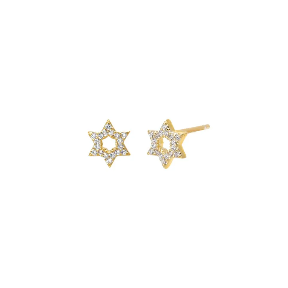 CZ Star of David Stud Earring sold by Adina Eden's