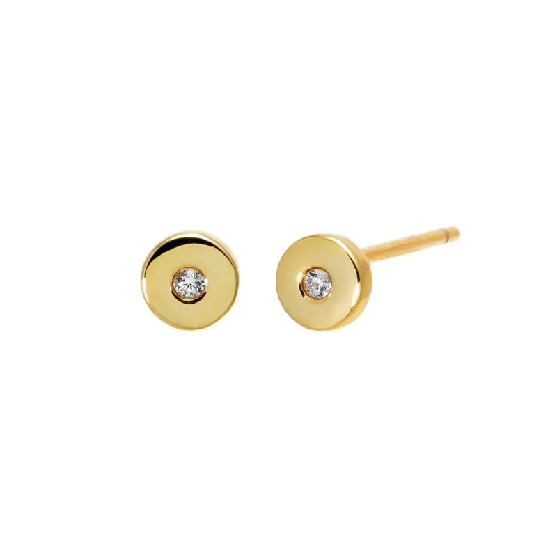 CZ Round Stud Earring sold by Adina Eden's