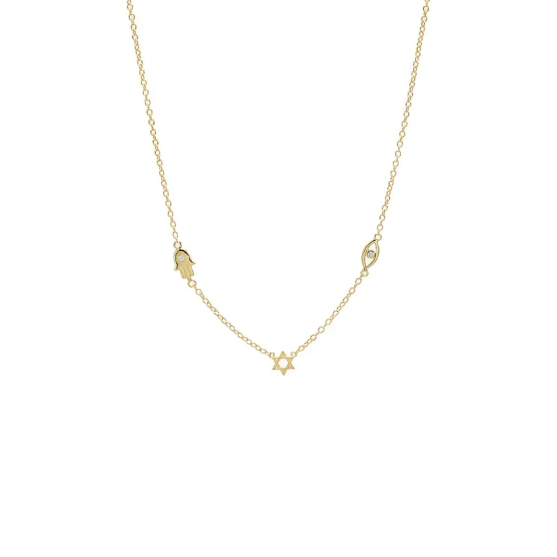 CZ Protection Symbol Charm Necklace sold by Adina Eden's