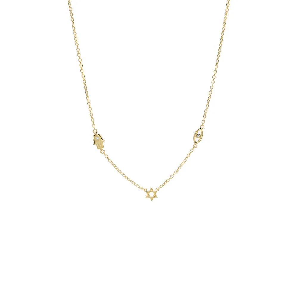 CZ Protection Symbol Charm Necklace sold by Adina Eden's
