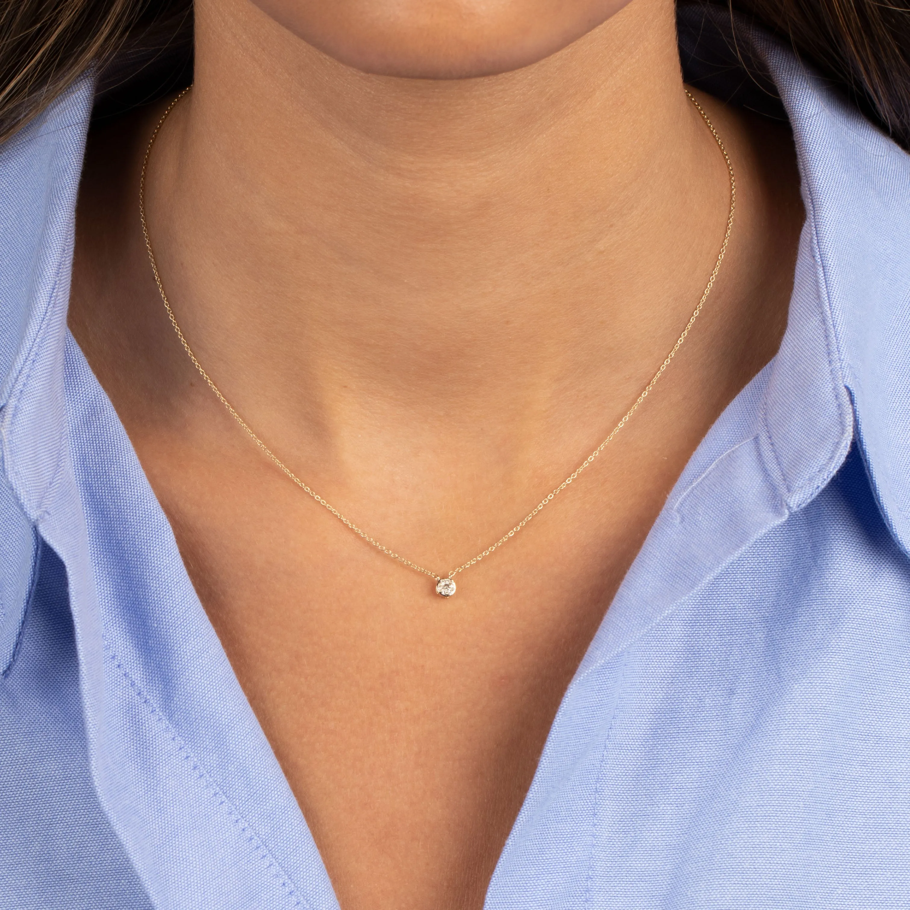 Diamond Mini Flower Necklace 14K sold by Adina Eden's product image thumbnail 2