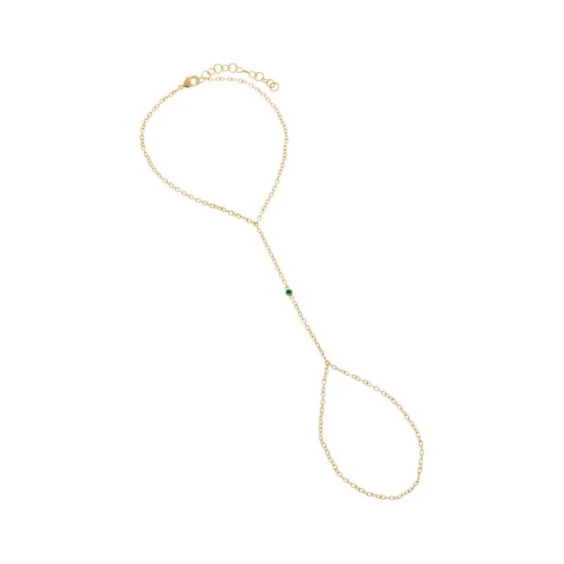 Colored CZ Bezel Hand Chain sold by Adina Eden's