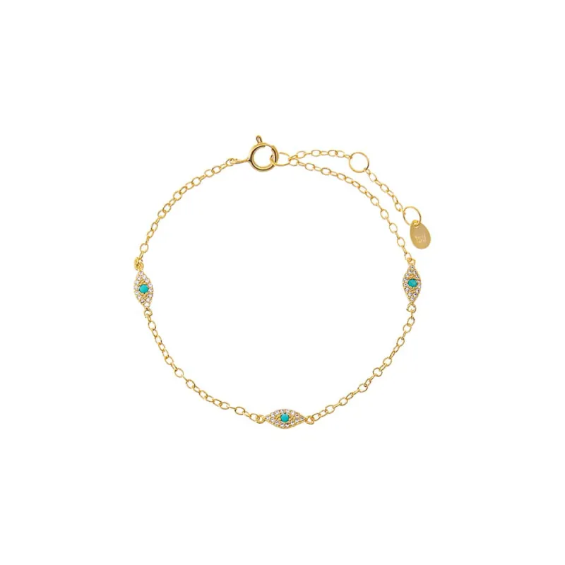 Multi Evil Eye Chain Bracelet sold by Adina Eden's