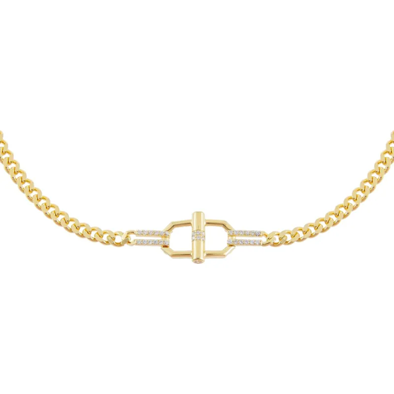 CZ Toggle Cuban Chain Choker sold by Adina Eden's