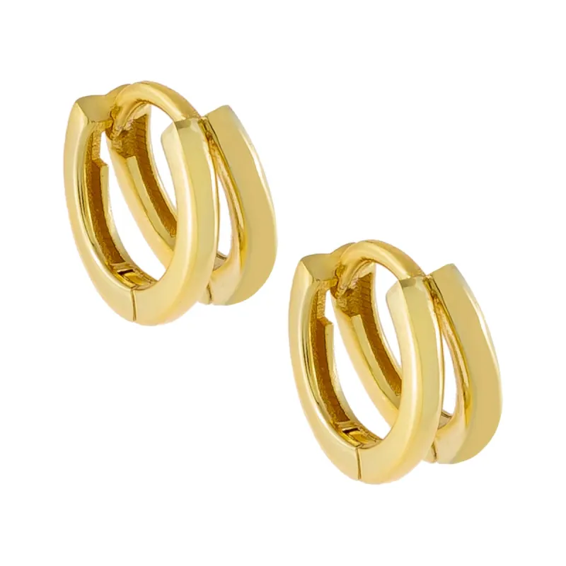 Tiny Solid Double Huggie Earring sold by Adina Eden's