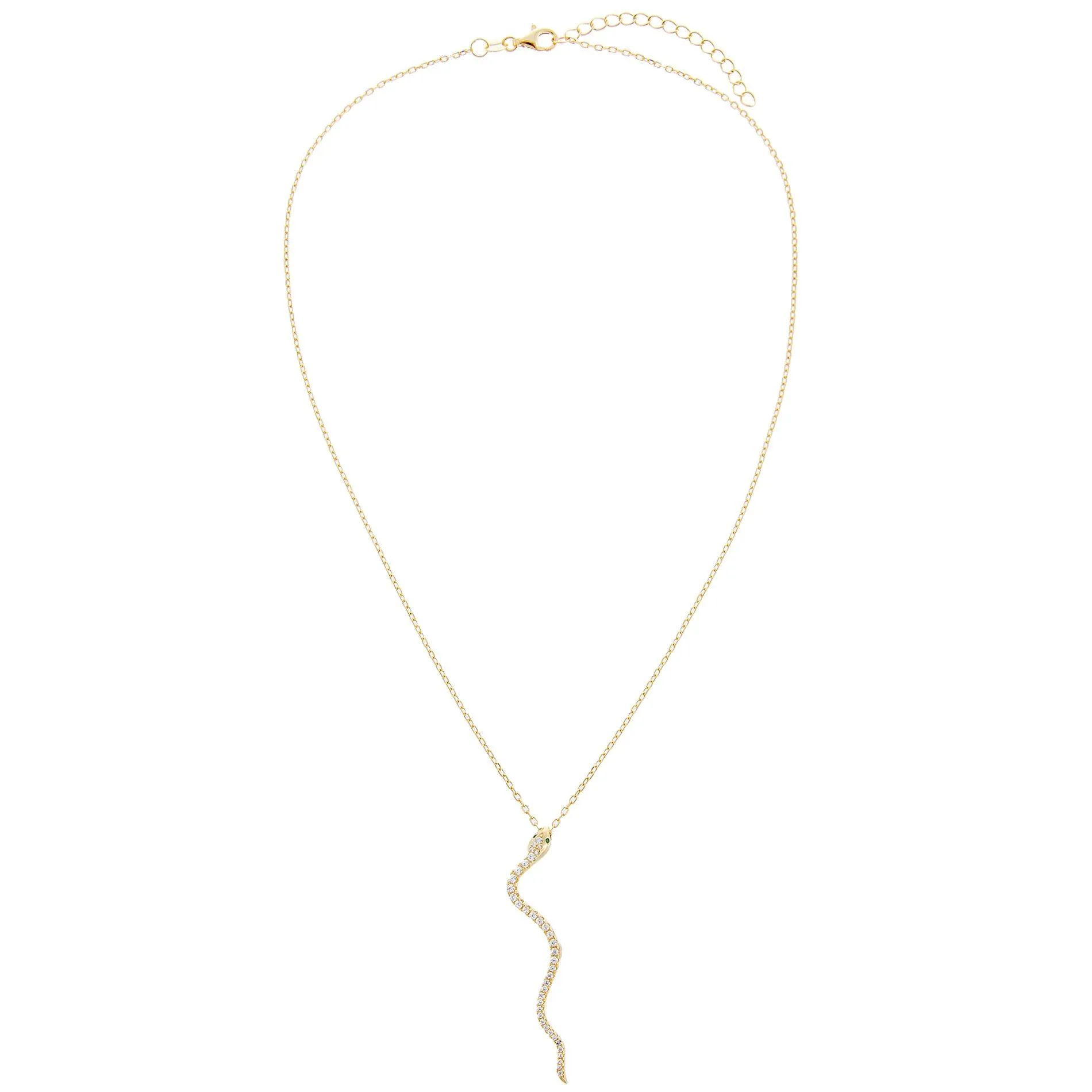 Pavé Snake Drop Necklace sold by Adina Eden's product image thumbnail 3