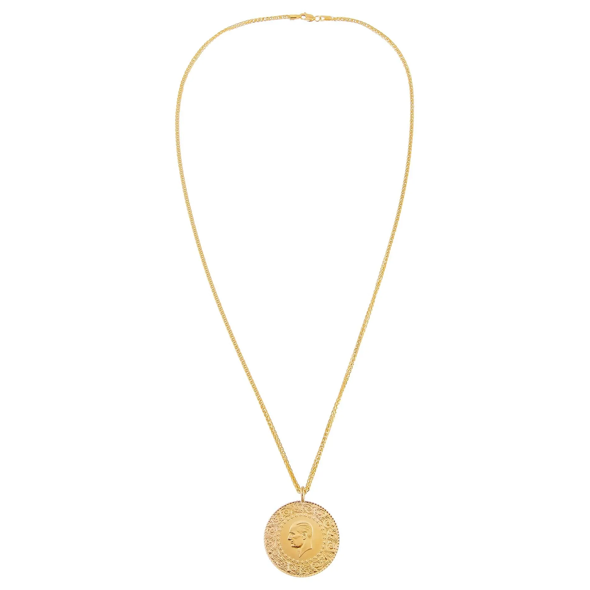 Jumbo Vintage Coin Necklace 14K sold by Adina Eden's product image thumbnail 3