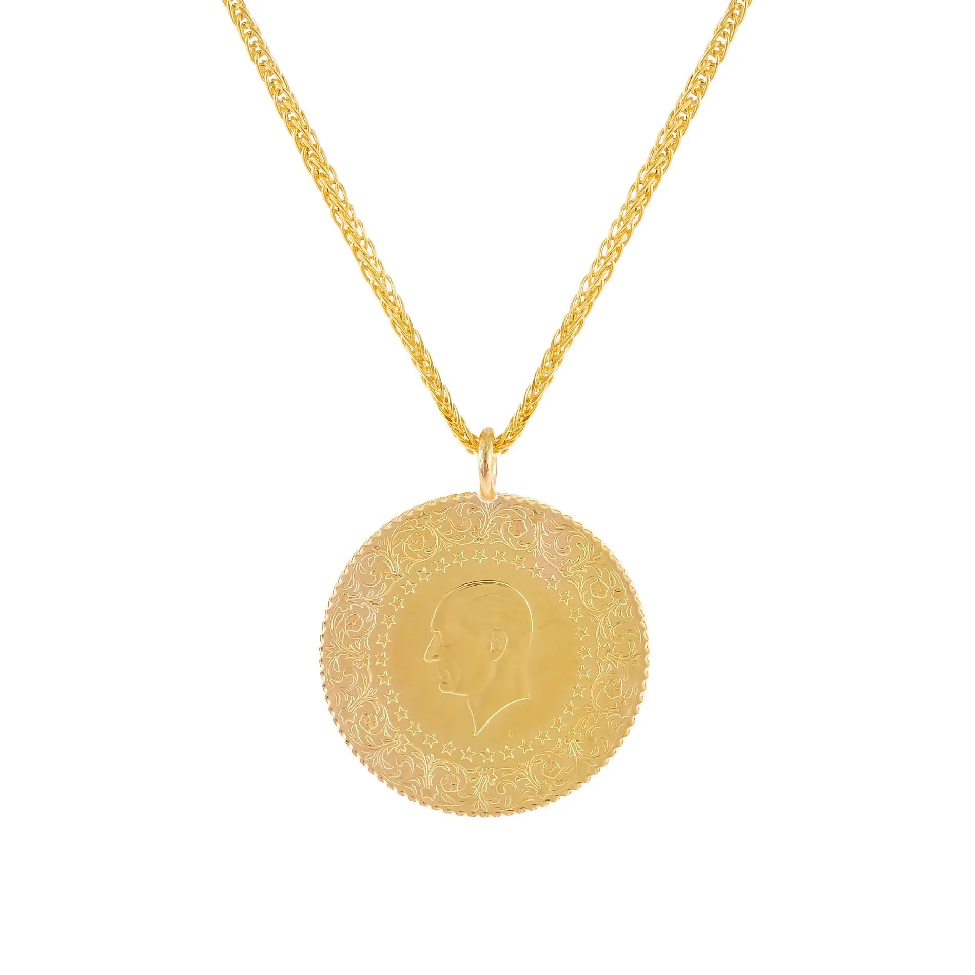 Jumbo Vintage Coin Necklace 14K sold by Adina Eden's