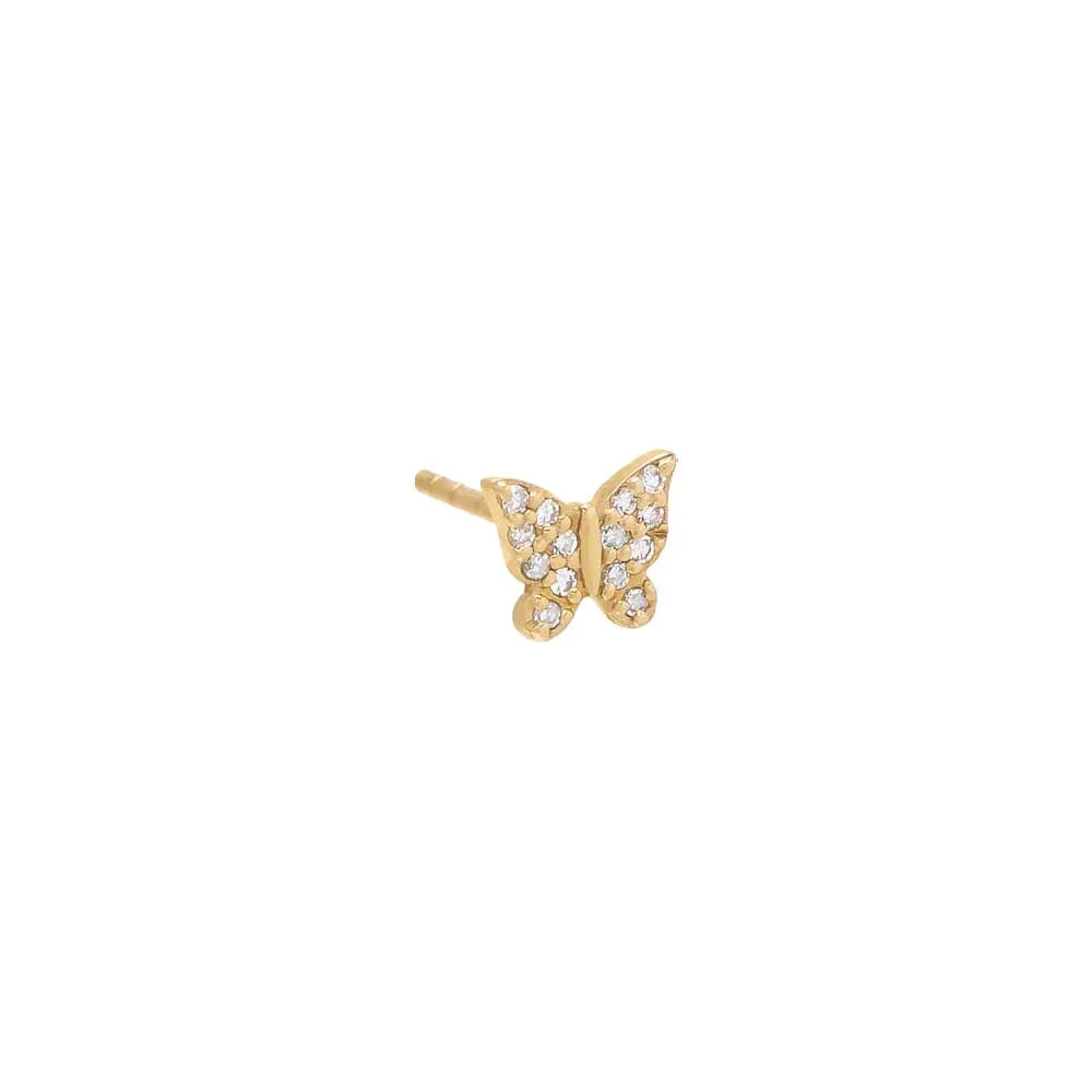 Tiny Diamond Butterfly Stud Earring 14K sold by Adina Eden's product image thumbnail 3