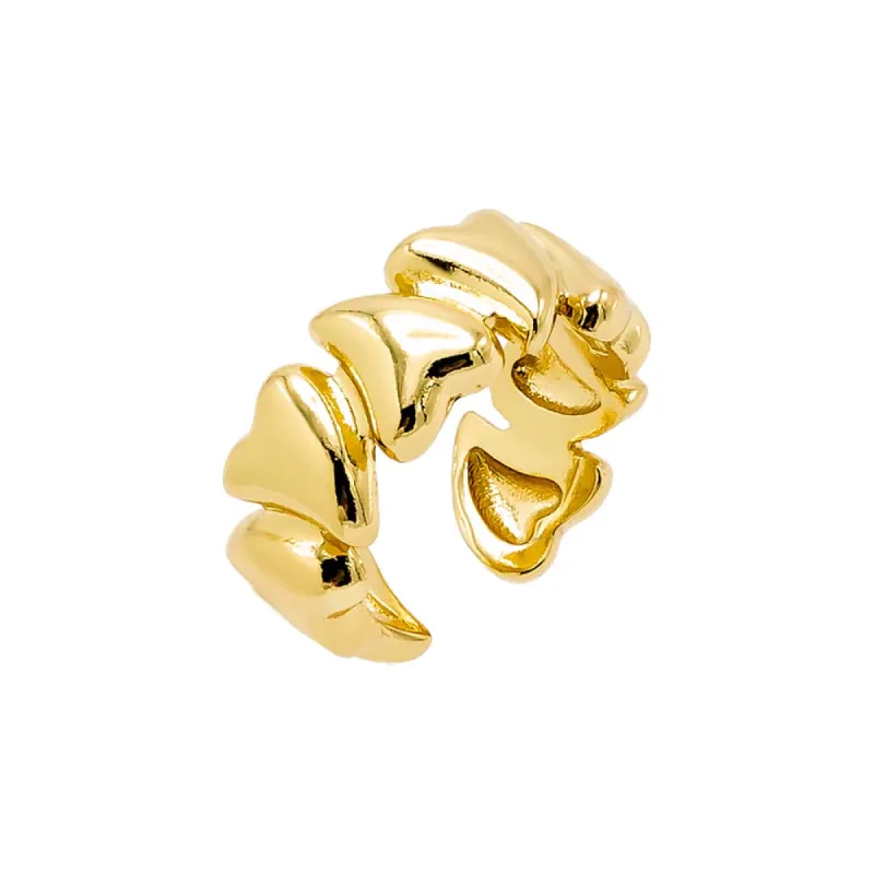 Solid Curved Hearts Band Ring sold by Adina Eden's