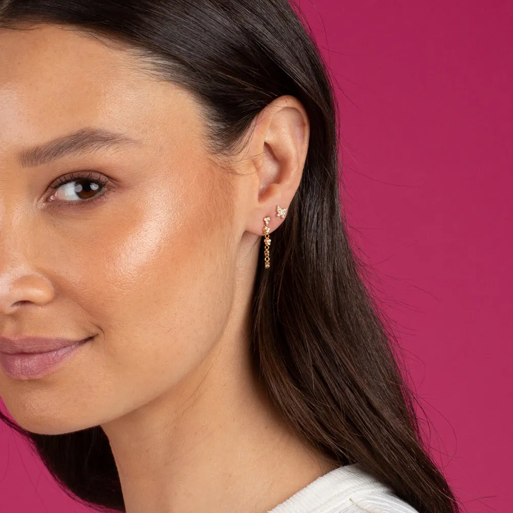 Tiny Diamond Butterfly Stud Earring 14K sold by Adina Eden's product image thumbnail 2