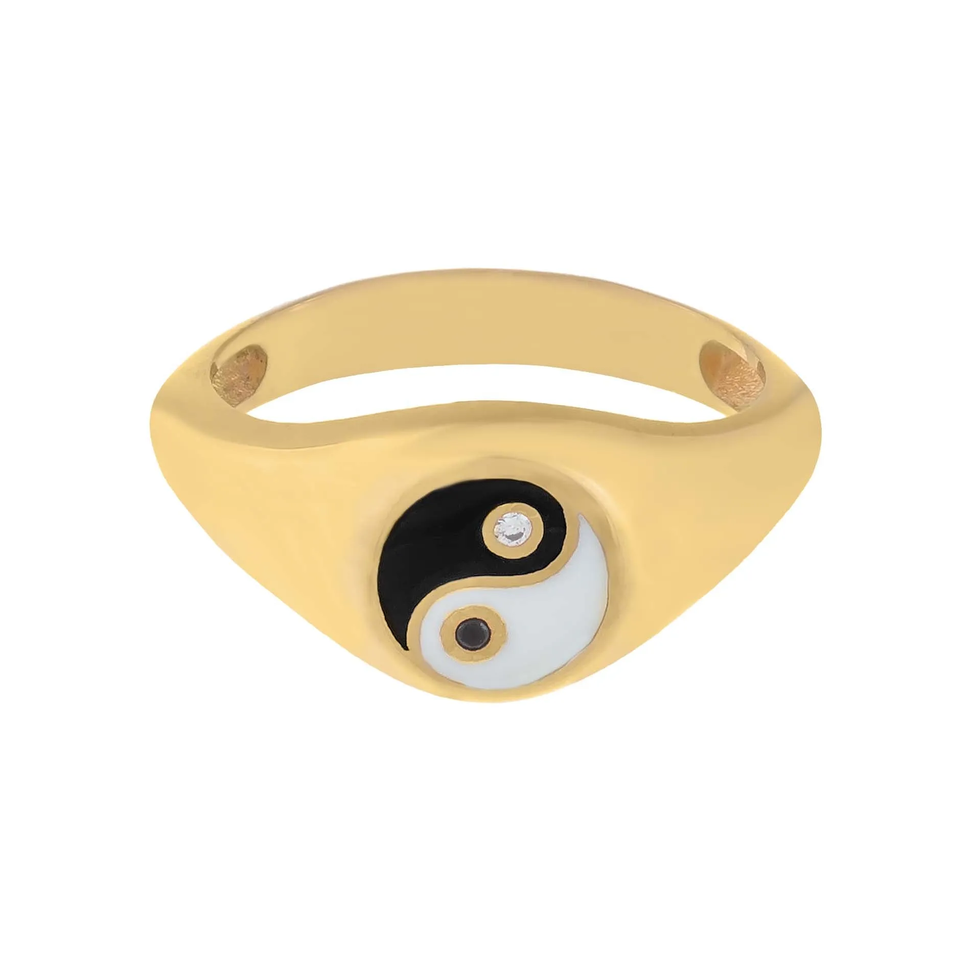 Enamel Yin & Yang Ring sold by Adina Eden's product image thumbnail 2