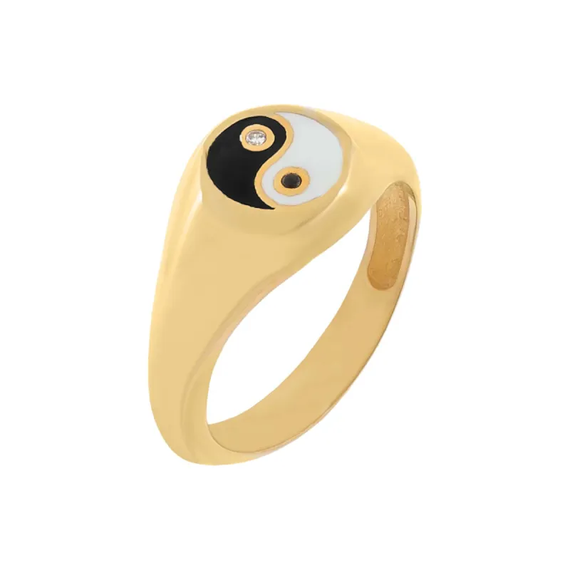 Enamel Yin & Yang Ring sold by Adina Eden's