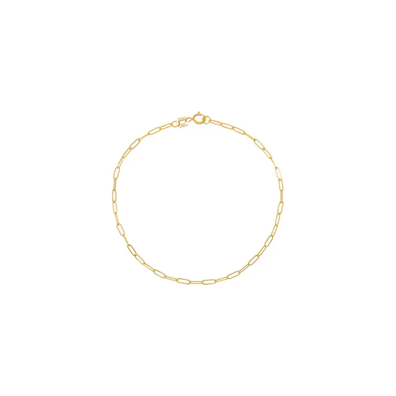 Solid Paperclip Chain Bracelet 14K sold by Adina Eden's