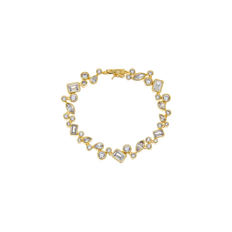 CZ Bezel Scattered Shape Tennis Bracelet sold by Adina Eden's