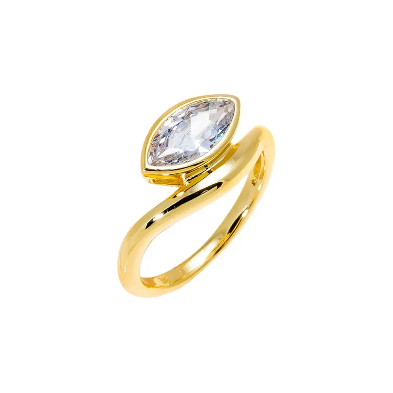 CZ Marquise Swirled Pinky Ring sold by Adina Eden's