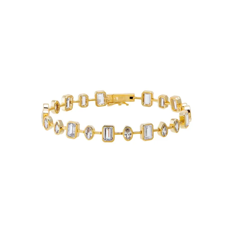 CZ Bezel Multi Shape Tennis Bracelet sold by Adina Eden's