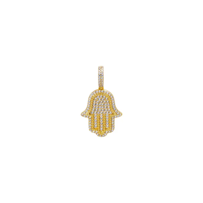 CZ Pave Hamsa Pendant Charm made by Adina Eden's