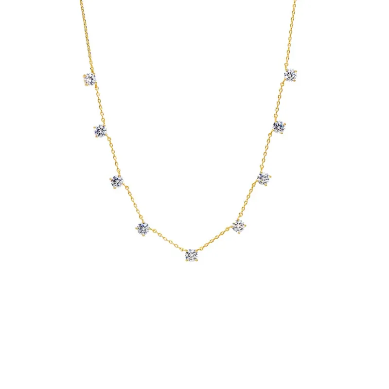 Scattered Multi CZ Solitaire Necklace made by Adina Eden's