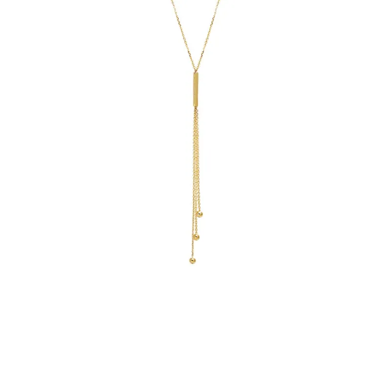 Bar & Ball Drop Lariat Necklace 14K sold by Adina Eden's