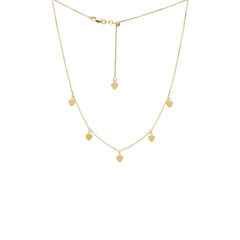 Mini Heart Station Choker Necklace 14K sold by Adina Eden's