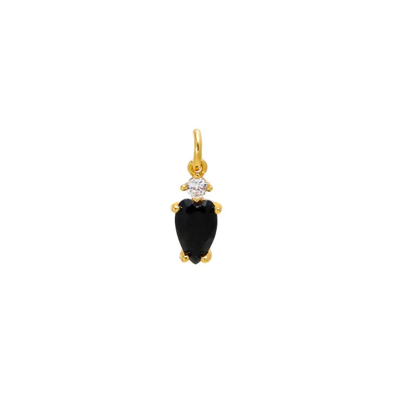 Black Onyx Elongated Heart Charm sold by Adina Eden's