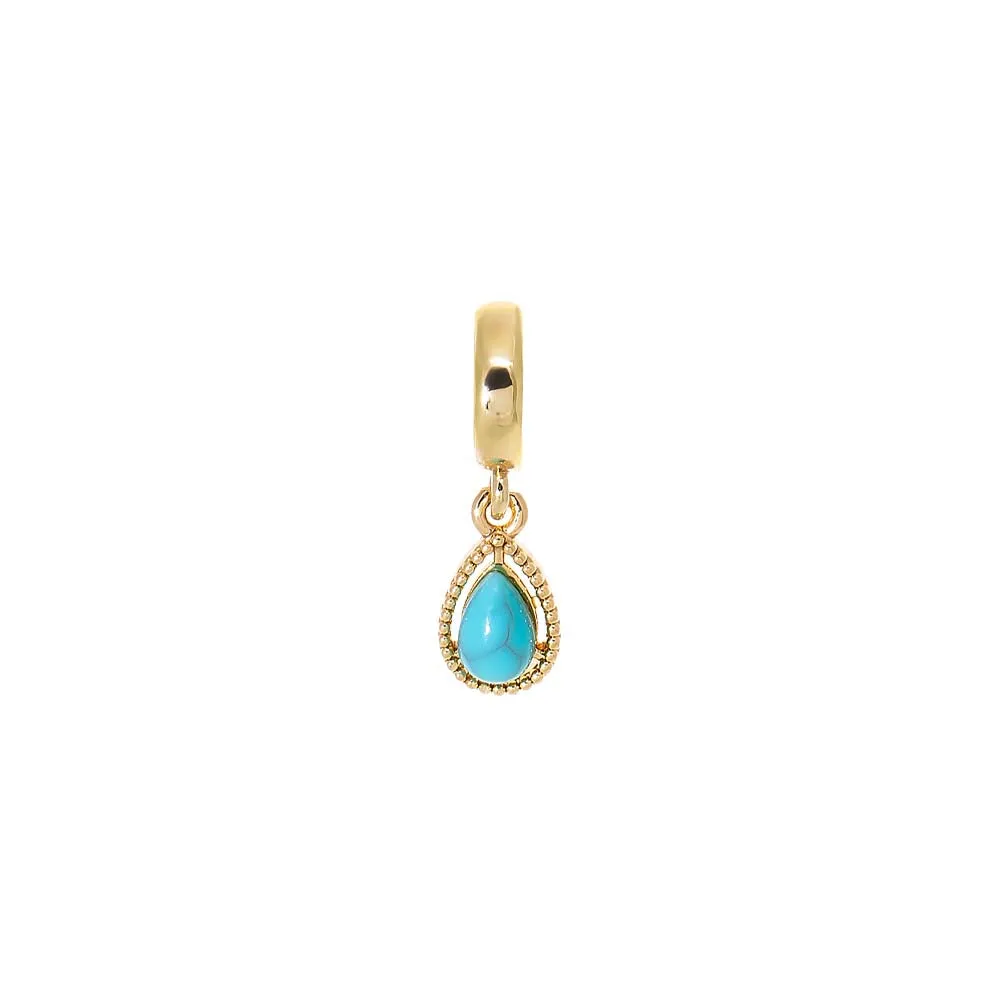 Turquoise CZ Teardrop Charm sold by Adina Eden's