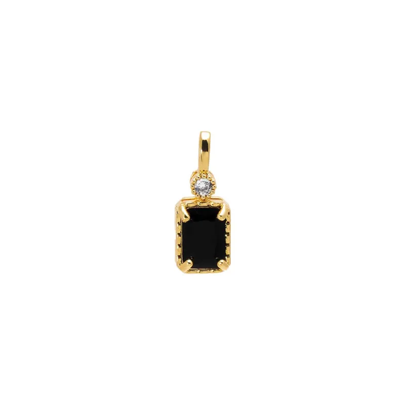 Black CZ Emerald-Cut Charm sold by Adina Eden's