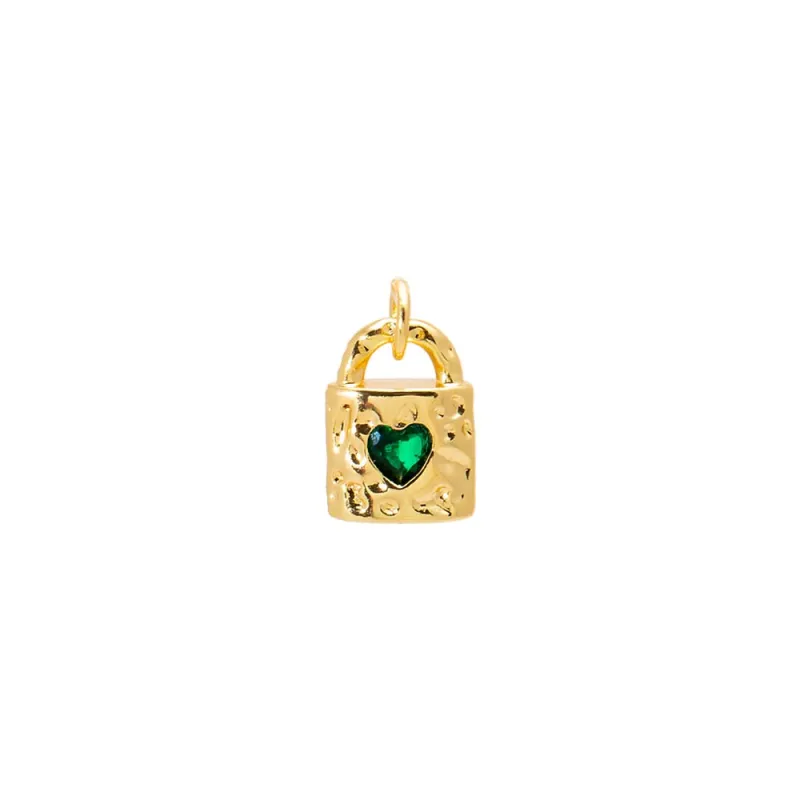 Emerald Green Heart Lock Charm sold by Adina Eden's
